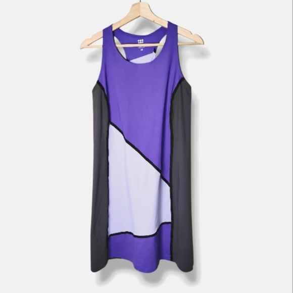 Title Nine Athletic/Travel Tank Dress — Colorblock, Stretch, Back Pocket — M - Picture 1 of 9